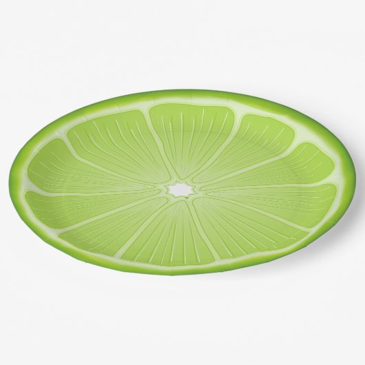 Tropische Limoen Party Essentials Papieren Bordje (Gekanteld)