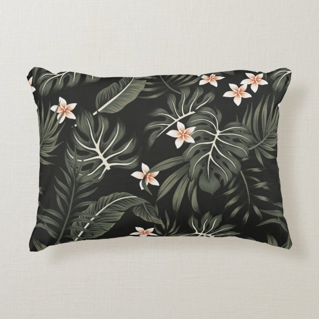 Tropische  loodbloem, strelitzia, palm accent kussen (Voorkant)