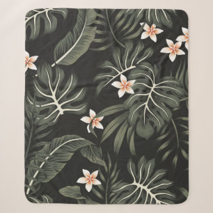 Tropische loodbloem, strelitzia, palm sherpa deken