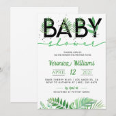 Tropische loof Baby shower uitnodiging (Voorkant / Achterkant)