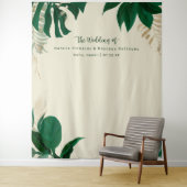 Tropische Loof Bruidsfotografie Achtergrond Wandkleed (In situ)