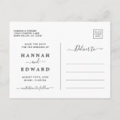 Tropische loof bruiloft foto opslaan van de datum aankondigingskaart (Achterkant)