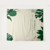 Tropische Loof Bruiloftsfotografie Achtergrond Wandkleed (Voorkant (horizontaal))