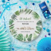 Tropische loof + gouddieren baby shower papieren bordje (Feest)