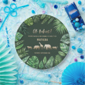 Tropische loof + gouddieren baby shower papieren bordje (Feest)