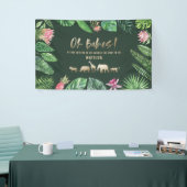 Tropische loof + gouddieren baby shower spandoek (Beurs)