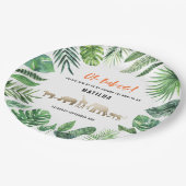 Tropische loof + gouddieren met twee baby showers papieren bordje (Gekanteld)