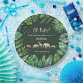 Tropische loof + goudvee baby shower partij papieren bordje (Feest)