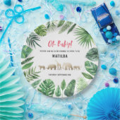 Tropische loof + goudvee baby shower partij papieren bordje (Feest)