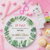 Tropische loof + goudvee baby shower partij papieren bordje (Feest)