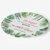 Tropische loof + goudvee baby shower partij papieren bordje (Gekanteld)