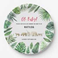 Tropische loof + goudvee baby shower partij