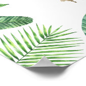 Tropische loof + goudvee baby shower partij poster (Hoek)