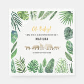 Tropische loof + goudvee baby shower partij servet (Voorkant)