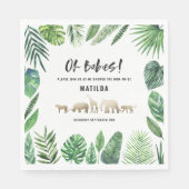Tropische loof + goudvee baby shower partij servet (Voorkant)