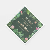 Tropische loof + goudvee baby shower partij servet (Hoek)