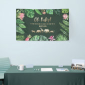 Tropische loof + goudvee baby shower partij spandoek (Beurs)