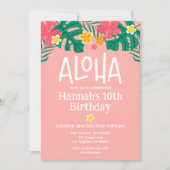 Tropische Luau 10e verjaardag Kaart (Voorkant)