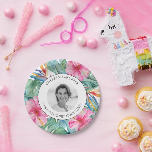 Tropische Luau 60ste verjaardag borden Papieren Bordje (Feest)