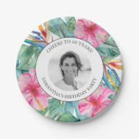 Tropische Luau 60ste verjaardag borden