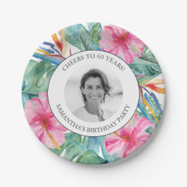 Tropische Luau 60ste verjaardag borden Papieren Bordje