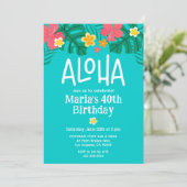 Tropische Luau Aloha 40e verjaardag Kaart (Staand voorkant)