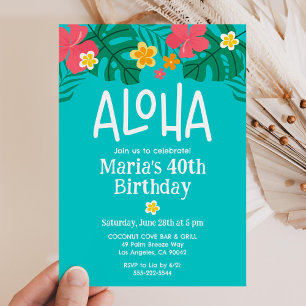 Tropische Luau Aloha 40e verjaardag Kaart