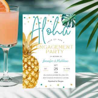 Tropische Luau Aloha Beach verlovingsfeest Kaart
