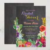 Tropische Luau Aloha Chalk Vrijgezellenfeest Diner Kaart (Voorkant / Achterkant)