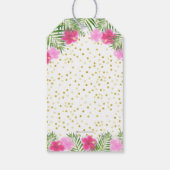 Tropische Luau Ananas Flamingo Verjaardag Cadeaulabel (Achterkant)