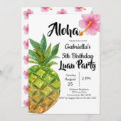 Tropische Luau ananas verjaardagsfeestje Kaart (Voorkant / Achterkant)