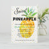Tropische Luau Birthday Invitation Pineapple Kaart (Staand voorkant)