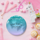 Tropische Luau Blauwgroen Roze Sweet 16 Birthday P Papieren Bordje (Feest)