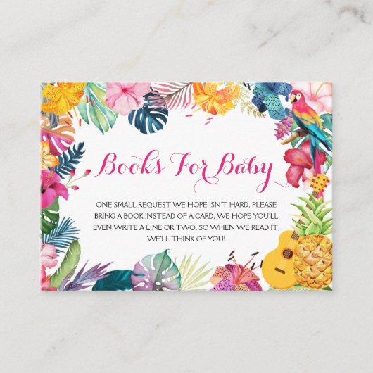 Tropische Luau Books voor Baby Enclosure Kaart (Voorkant)