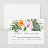 Tropische Luau Bruiloft in het Paradijs Bloemen RS RSVP Kaartje (Voorkant / Achterkant)