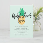 Tropische Luau Bruiloftsfeest Uitnodiging in Mint (Staand voorkant)