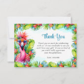 Tropische Luau Flamingo Verjaardag Dank u Bedankkaart (Achterkant)