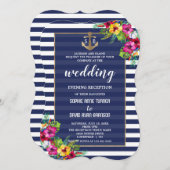 Tropische Luau Floral Wedding Evening Reception Kaart (Voorkant / Achterkant)