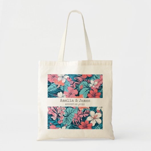Tropische Luau Hawaiiaanse bruiloft gunsten Tote Bag (Voorkant)