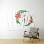 Tropische Luau Hibiscus Vrijgezellenfeest Backdrop Wandkleed (In Situ (horizontaal))