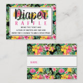 Tropische Luau Luier Raffle Ticket, BOHO Informatiekaartje (Voorkant / Achterkant)