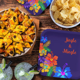 Tropische Luau Party Hibiscus Custom Wording Papieren Bordje