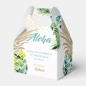 Tropische Luau Party Pineapple Beach Birthday Bedankdoosjes (Achterkant)