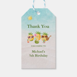 Tropische Luau Pineapple Beach Verjaardag Cadeaulabel