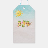 Tropische Luau Pineapple Beach Verjaardag Cadeaulabel (Achterkant)