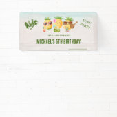 Tropische Luau Pineapple Beach Verjaardag Spandoek (Insitu)