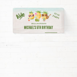 Tropische Luau Pineapple Beach Verjaardag Spandoek