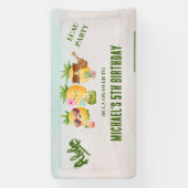 Tropische Luau Pineapple Beach Verjaardag Spandoek (Verticaal)