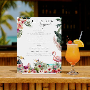 Tropische Luau Pool Party Drink Bar Teken Poster