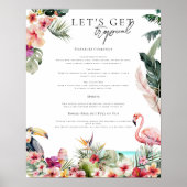 Tropische Luau Pool Party Drink Bar Teken Poster (Voorkant)